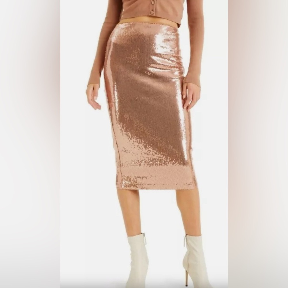 CULPOS X INC Gold Sequin Skirt